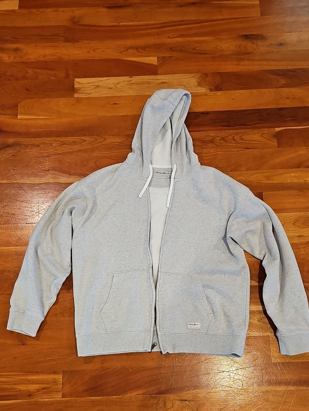 Eddie Bauer Light Gray Full-Zip Hoodie Sweatshirt